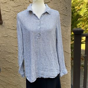 Tahari linen striped shirt